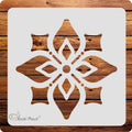 Kachi Pencil Leaf Pattern Mandala Art and Craft Stencils for Painting, Size 6 x 6 inch Reusable Stencil for Painting, Fabric, Gl