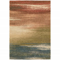 HomeRoots Multi Polypropylene 7' x 10' Pink Machine Woven Abstract Colors Indoor Area Rug