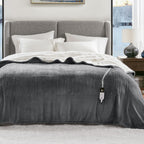Degrees Of Comfort Electric Throw Blanket Full Size - Soft Sherpa Heating Blankets With 6 Heat Settings, 10-Hour Auto Shut-Off,