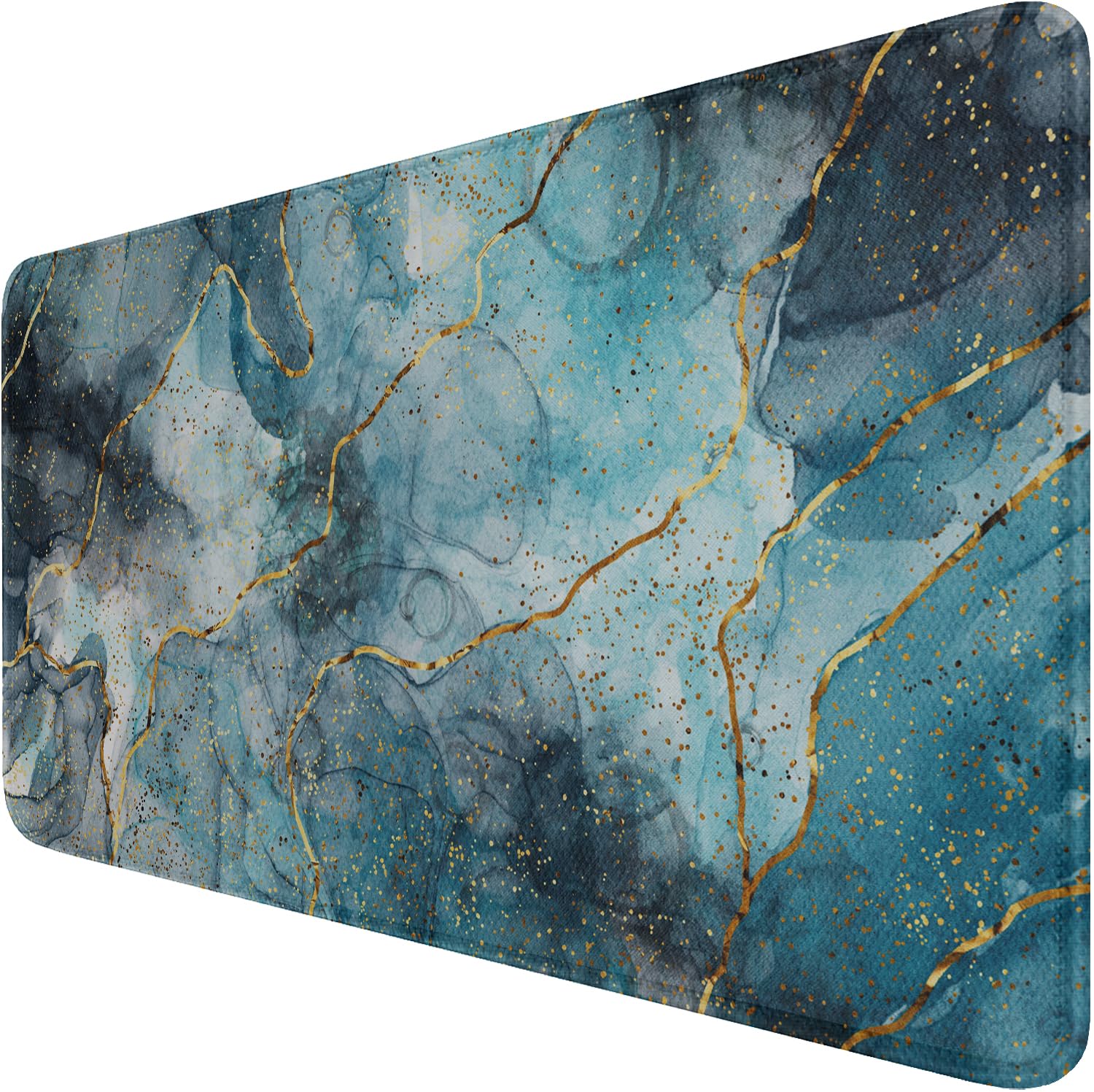 Large Mouse Pad With Stitched Edges, (35.4X15.7In) Durable Non-Slip Natural Rubber Base, Waterproof Computer Keyboard Pad Mat Fo