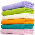 Cleanbear Cotton Wash Cloths Soft Washcloths with 6 Colors for Body and Face, 13 by 13 Inches Large Bathroom Washcloth Set Highl