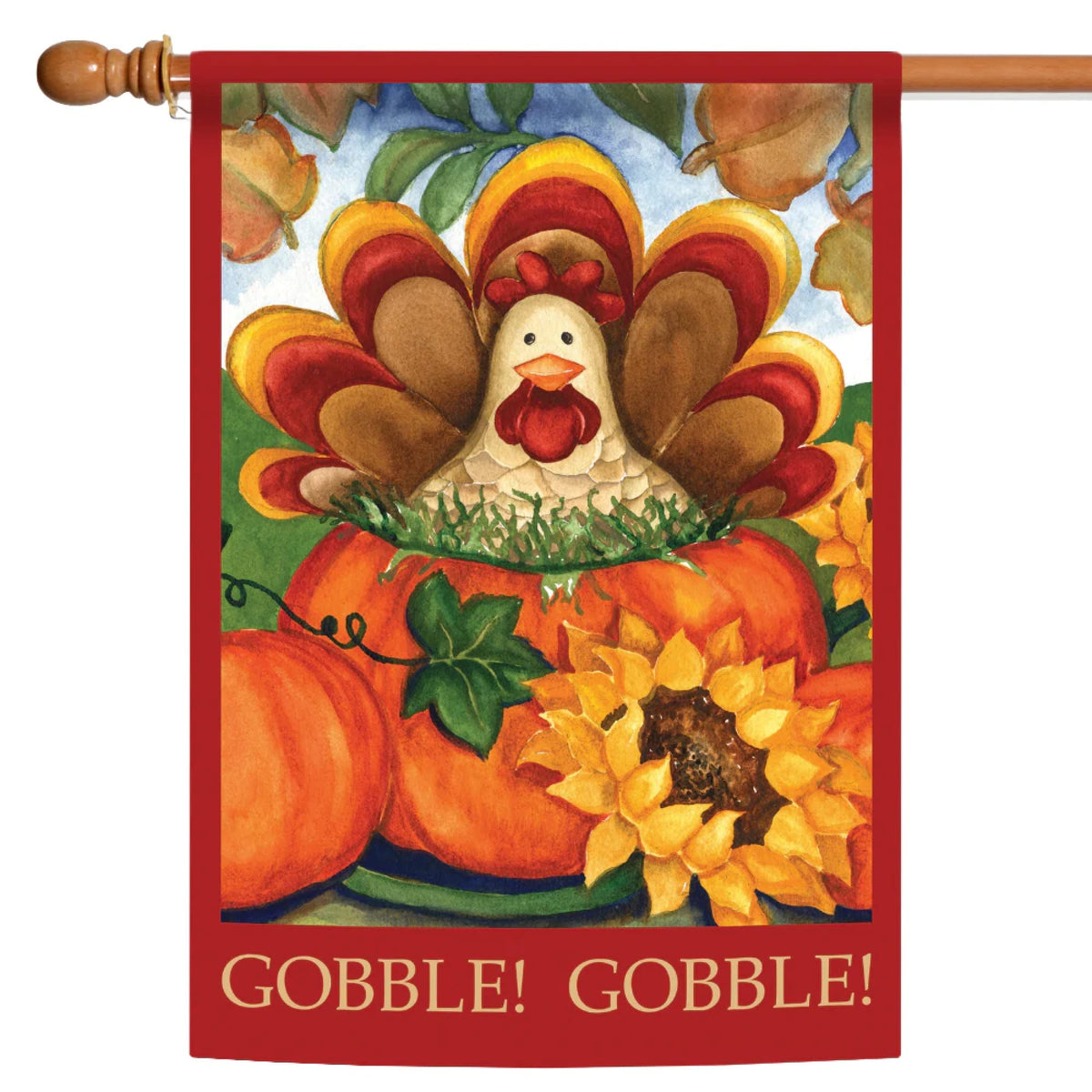 Toland Home Garden 28X40 Inch Double Sided Garden Flag Thanksgiving Flag, Autumn Turkey Fall Thanksgiving Garden Flag House Flag