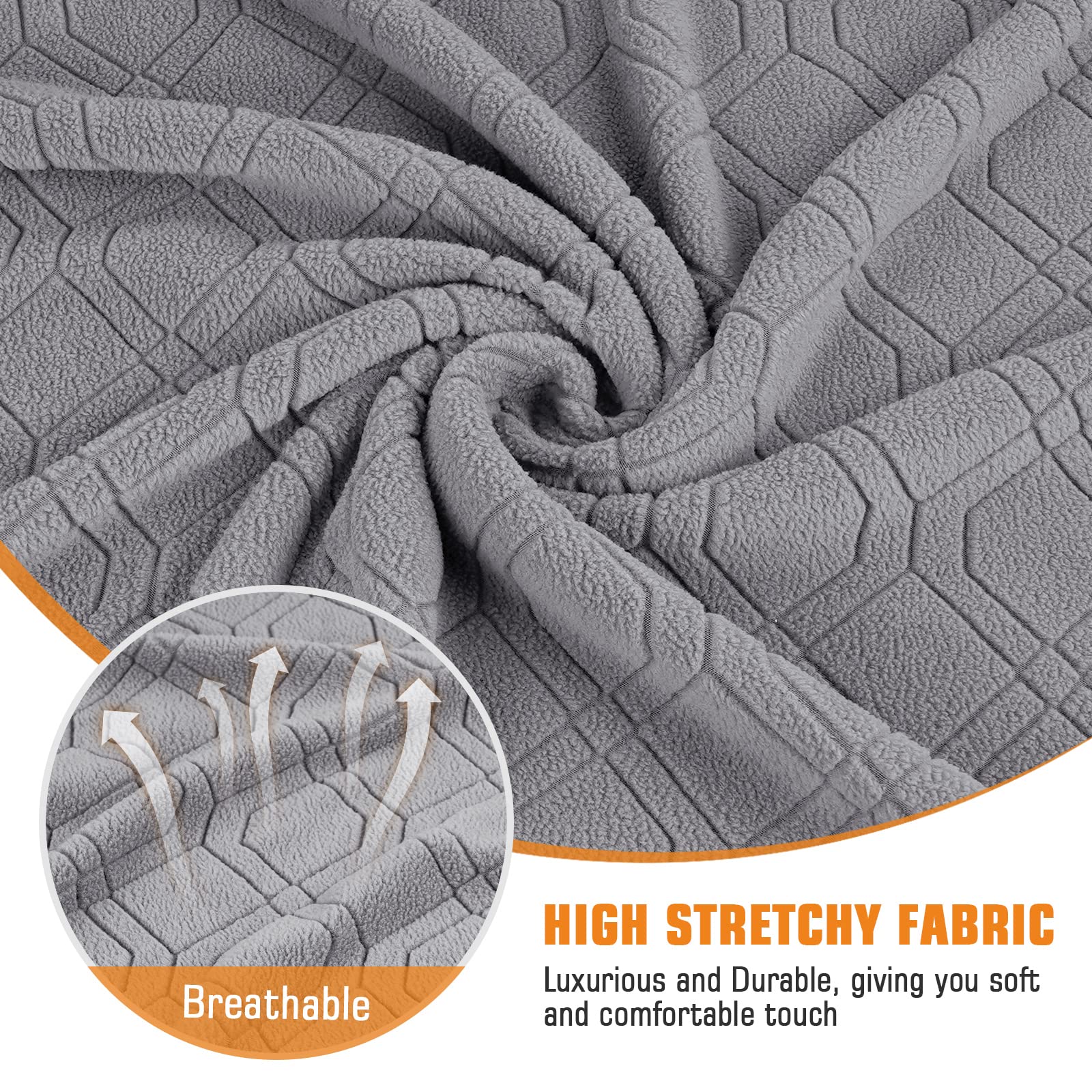 Vansofy Oversized Recliner Chair Cover, 4-Pieces Stretch Recliner Covers For Recliner Chair Soft Reclining Chair Slipcover Jacqu