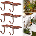Tandefio 8 Pcs Christmas Stocking Holders Mantel Stocking Hangers Heavy Duty Metal Stocking Hooks for Mantle Weighted Stocking H