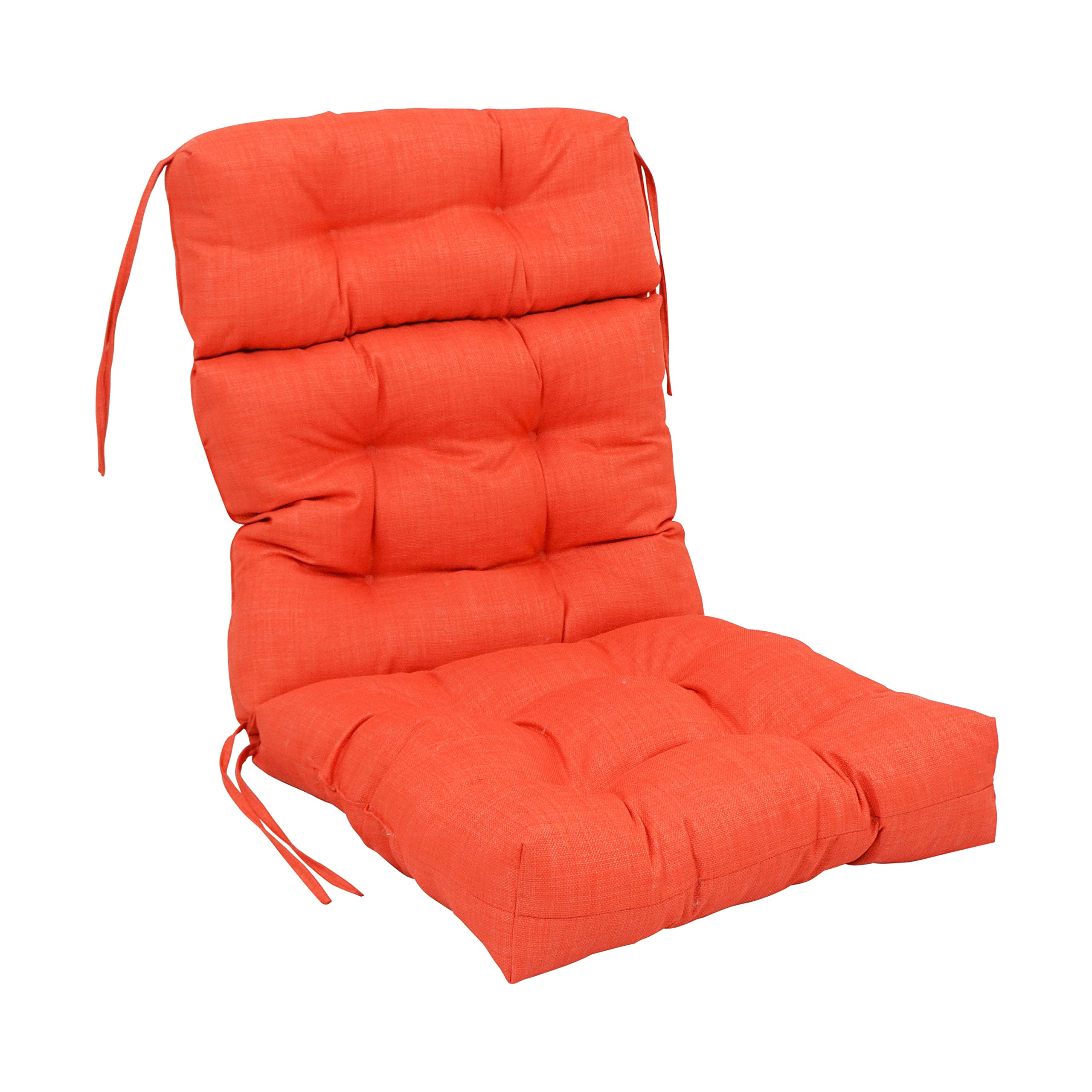 Blazing Needles Indoor/Outdoor Tufted Seat/Back Chair Cushion, 20 x 42, Tangerine Dream