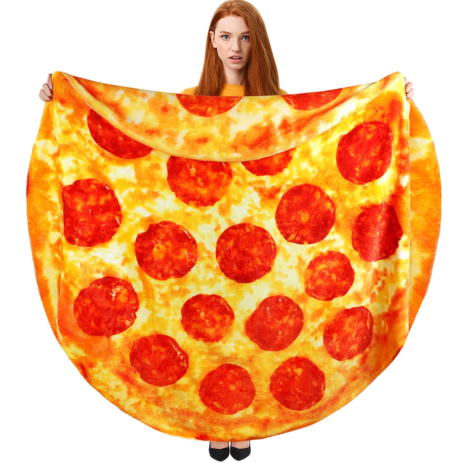 Hommtina Pizza Blanket Double Sided, Weird Gifts Giant Blanket Tortilla Blanket Realistic Food Blanket, Funny Gifts For Adults T