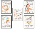 Nursery Rhyme Baby Set Wall Art Baby Gift Decor (Cloud Set Art Prints)