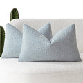 Foindtower Pack Of 2 Modern Textured Boucle Lumber Throw Pillow Covers Accent Solid Decorative Pillow Cases Cozy Couch Cushion C