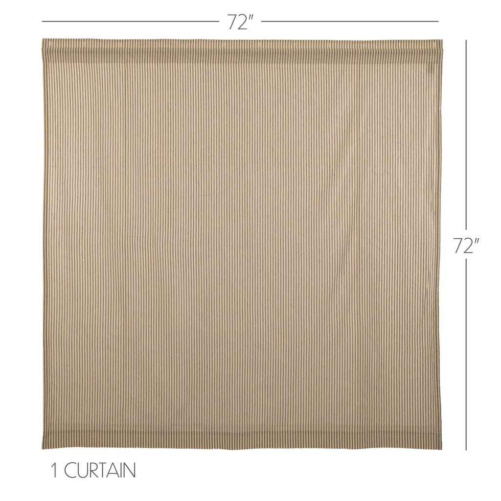 Vhc Brands Sawyer Mill Charcoal Decorative Farmhouse Ticking Stripe Shower Curtain With Buttonholes 72X72
