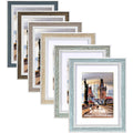 5x7 Picture Frame Set of 6, Rustic Farmhouse Photo Frame, Display 4x6 with Mat or 5x7 Without Mat for Decorative on Wall Hanging