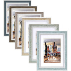 5x7 Picture Frame Set of 6, Rustic Farmhouse Photo Frame, Display 4x6 with Mat or 5x7 Without Mat for Decorative on Wall Hanging