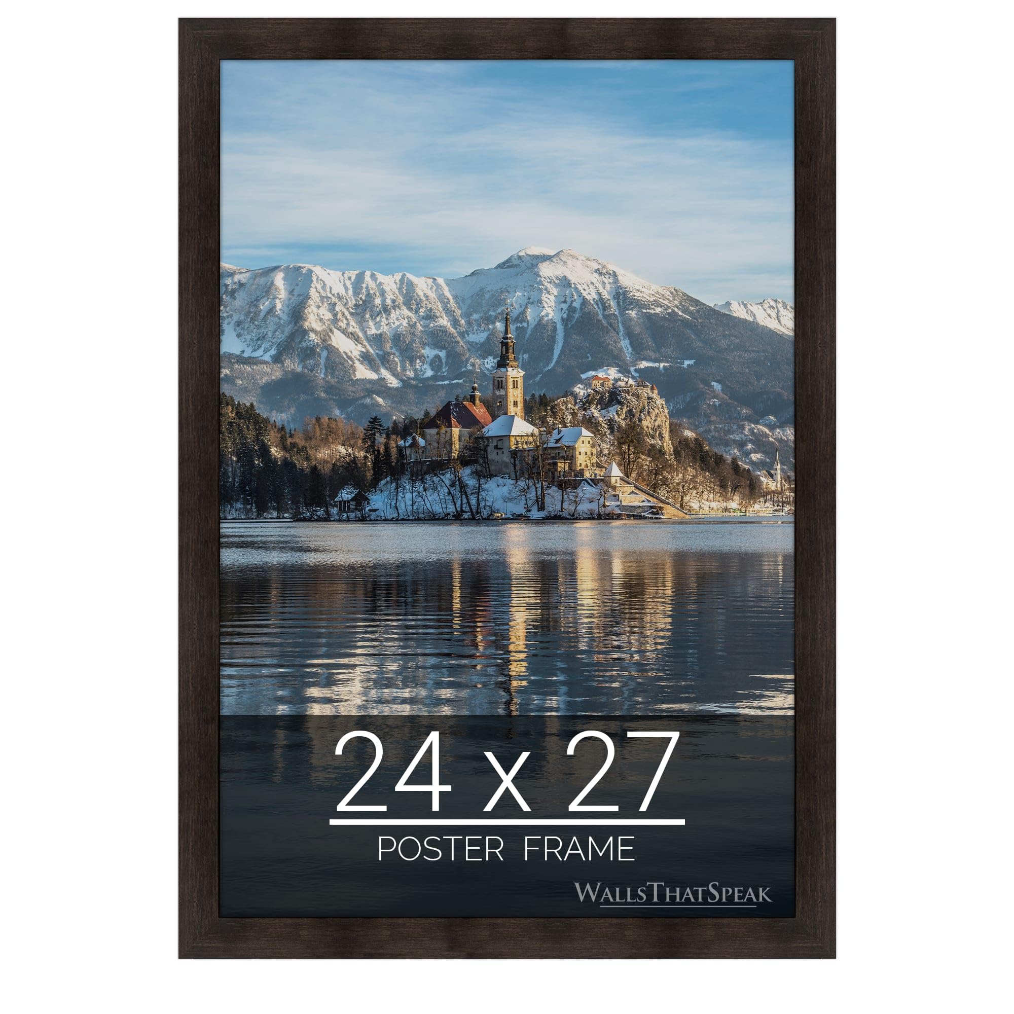 wallsthatspeak 24x27 Espresso Brown Picture Frame for Puzzles Posters Photos or Artwork