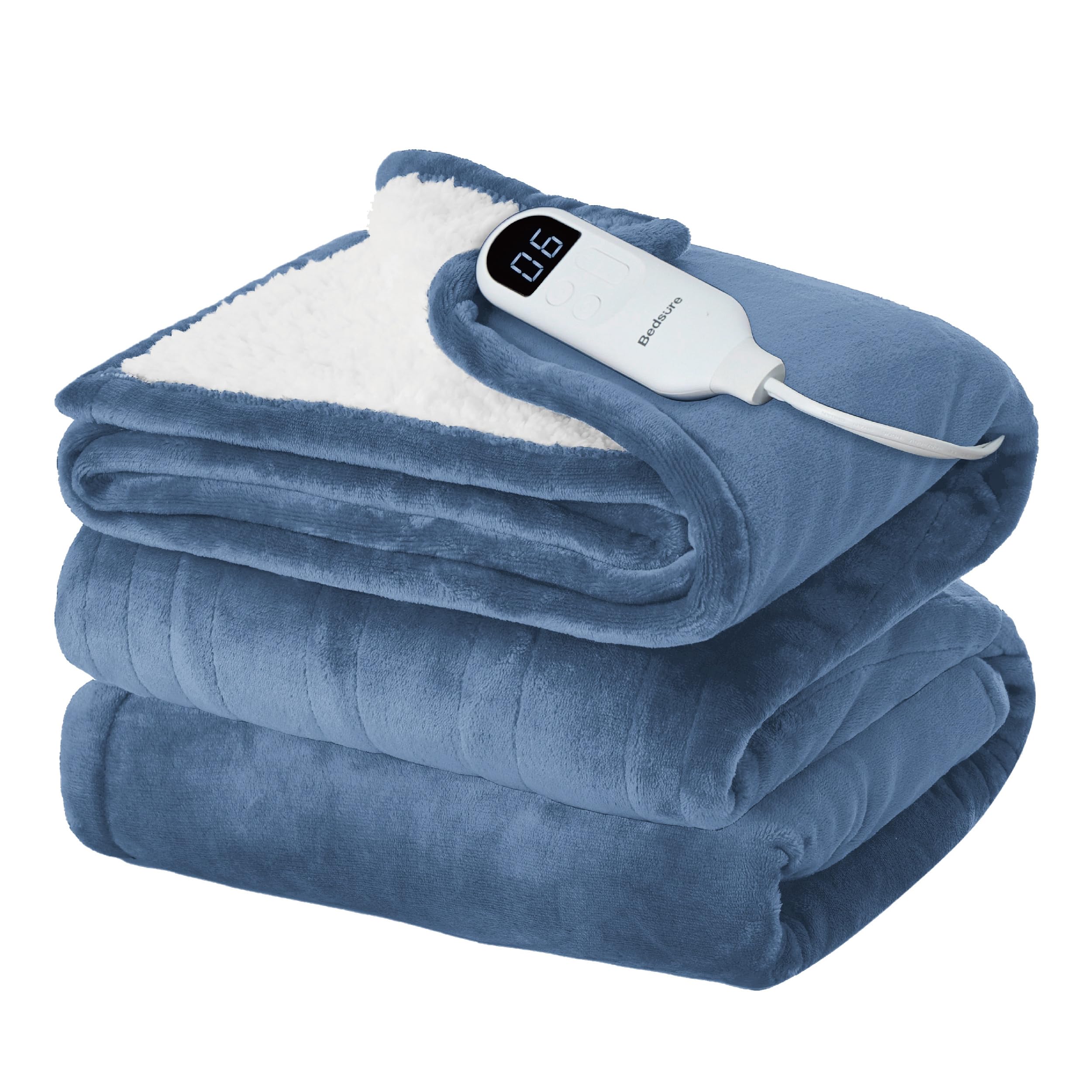 Bedsure Electric Blanket Full Size - Soft Flannel Heated Blanket With 6 Heat Settings, Heating Blanket With 10 Time Settings, 8