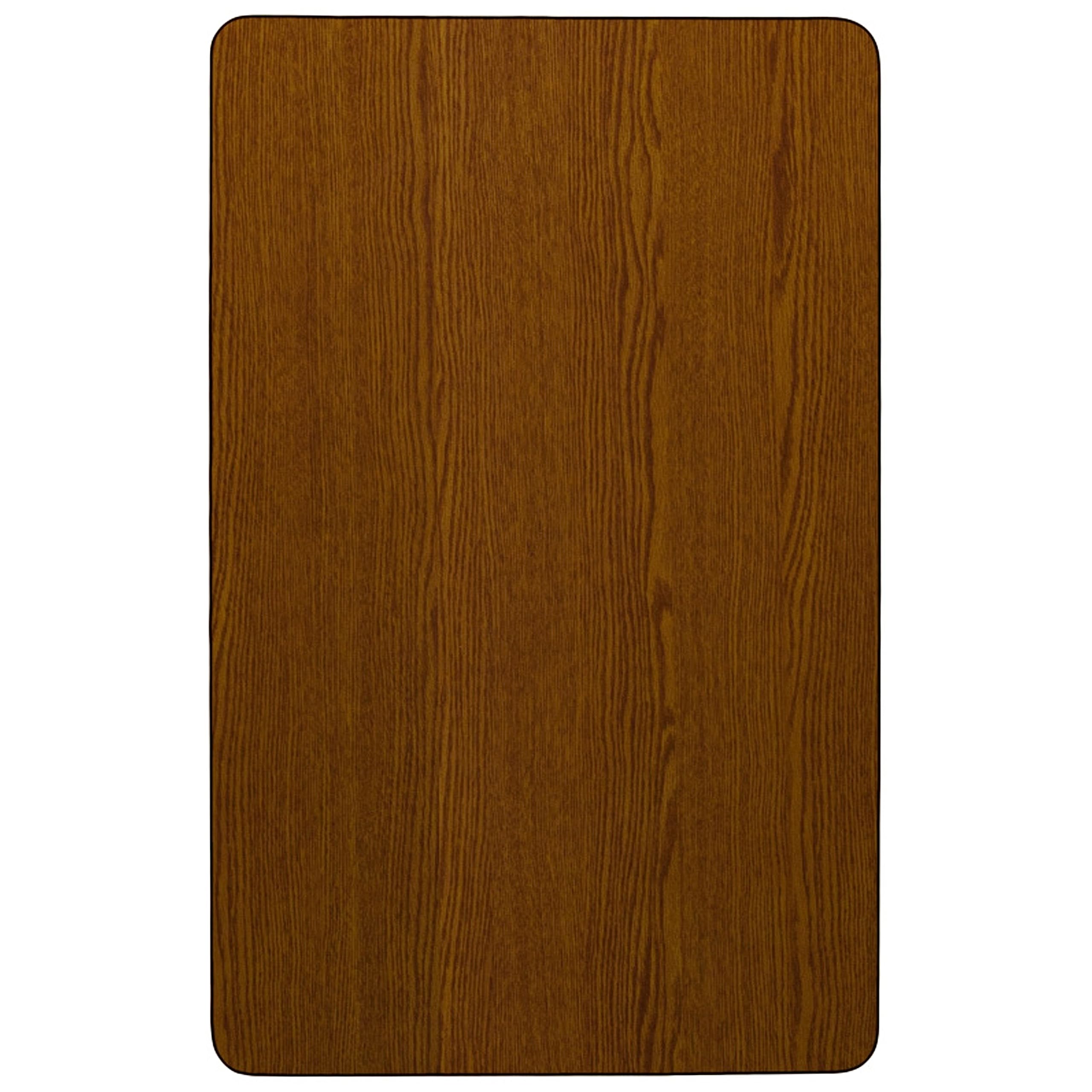 Flash Furniture 30''W x 60''L Rectangular Oak HP Laminate Activity Table - Height Adjustable Short Legs