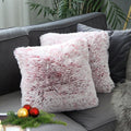 Uhomy 2 Packs Winter Home Decorative Fluffy Plush Pillow Covers 18''X18'',Super Warm Soft Plush Faux Fur Throw Pillow Cover Cush