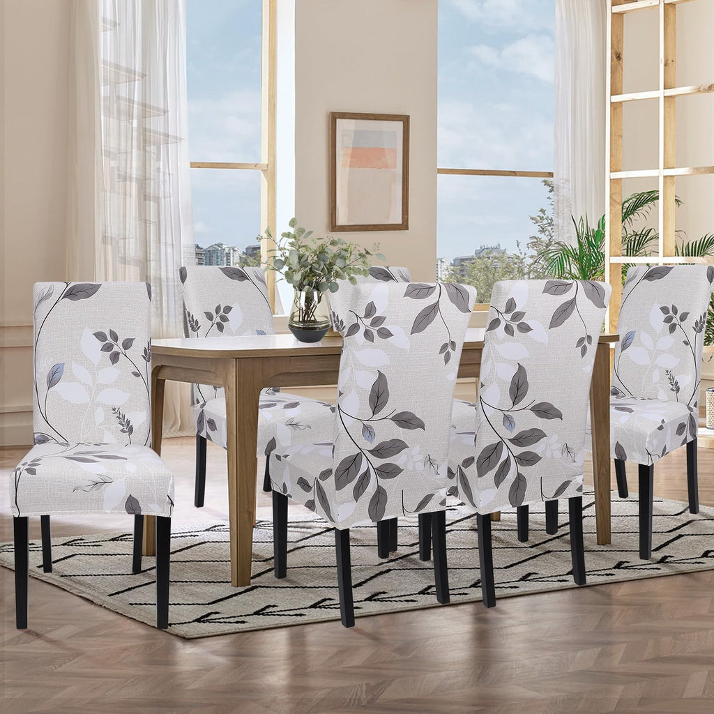 Searchi Printed Dining Room Chair Covers Set Of 6, Stretch Kitchen Chair Covers Washable Parsons Chair Slipcover Removable Dining Chair Protectors For Hotel,Ceremony(Floral Pattern3)