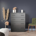 Woodpeckers Furniture And Mattress 4 Drawers Chest (Black)