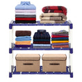 Novatic Metal Plastic Height Adjustable 3Shelves Heavy Duty Organiser | Utility Display Stand | Boltless Rivet Rack | Foldable 