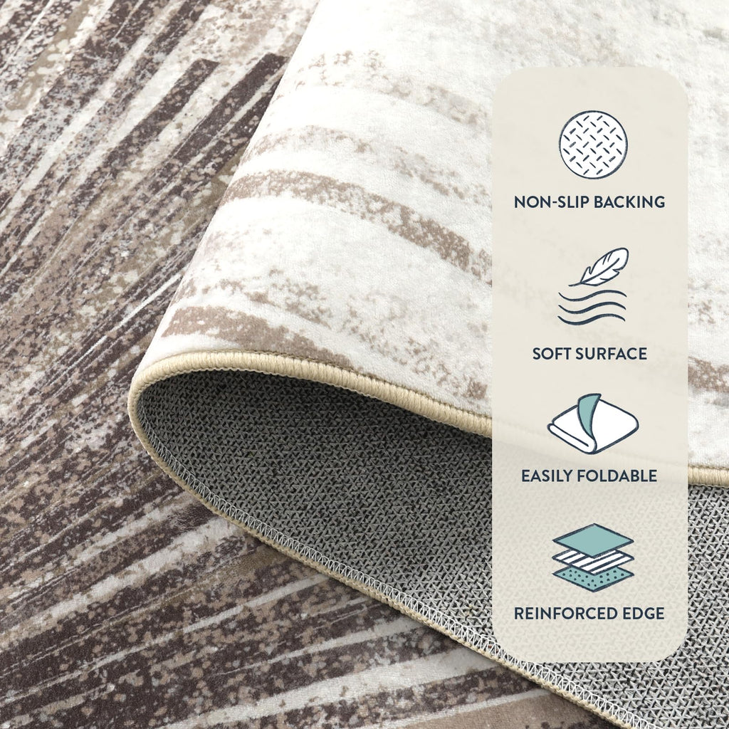 Lahome Modern Living Room Rugs 8X10 Area Rug - Washable Ultra-Thin Soft Large Rugs Non-Slip Stain Resistant Dining Room Rugs For