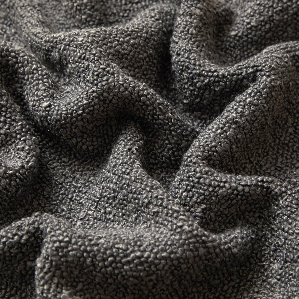 Juspurbet Dark Grey Boucle Throw Pillow Covers 24X24 Inch Set Of 2 For Couch Bedroom Sofa Living Room Decorative Soft Thick Text