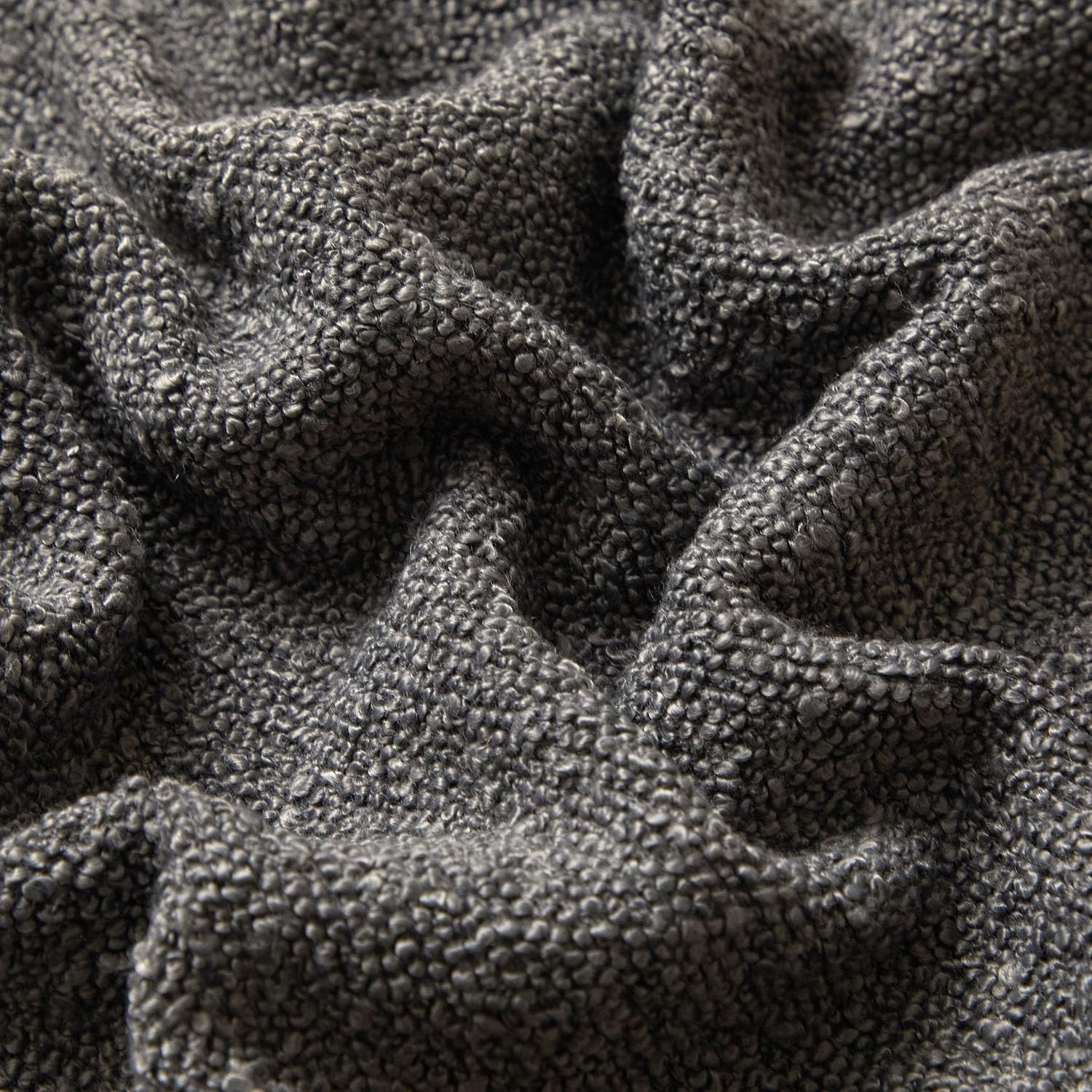 Juspurbet Dark Grey Boucle Throw Pillow Covers 24X24 Inch Set Of 2 For Couch Bedroom Sofa Living Room Decorative Soft Thick Text
