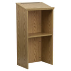 Flash Furniture Mysta Stand-Up Lectern in Oak