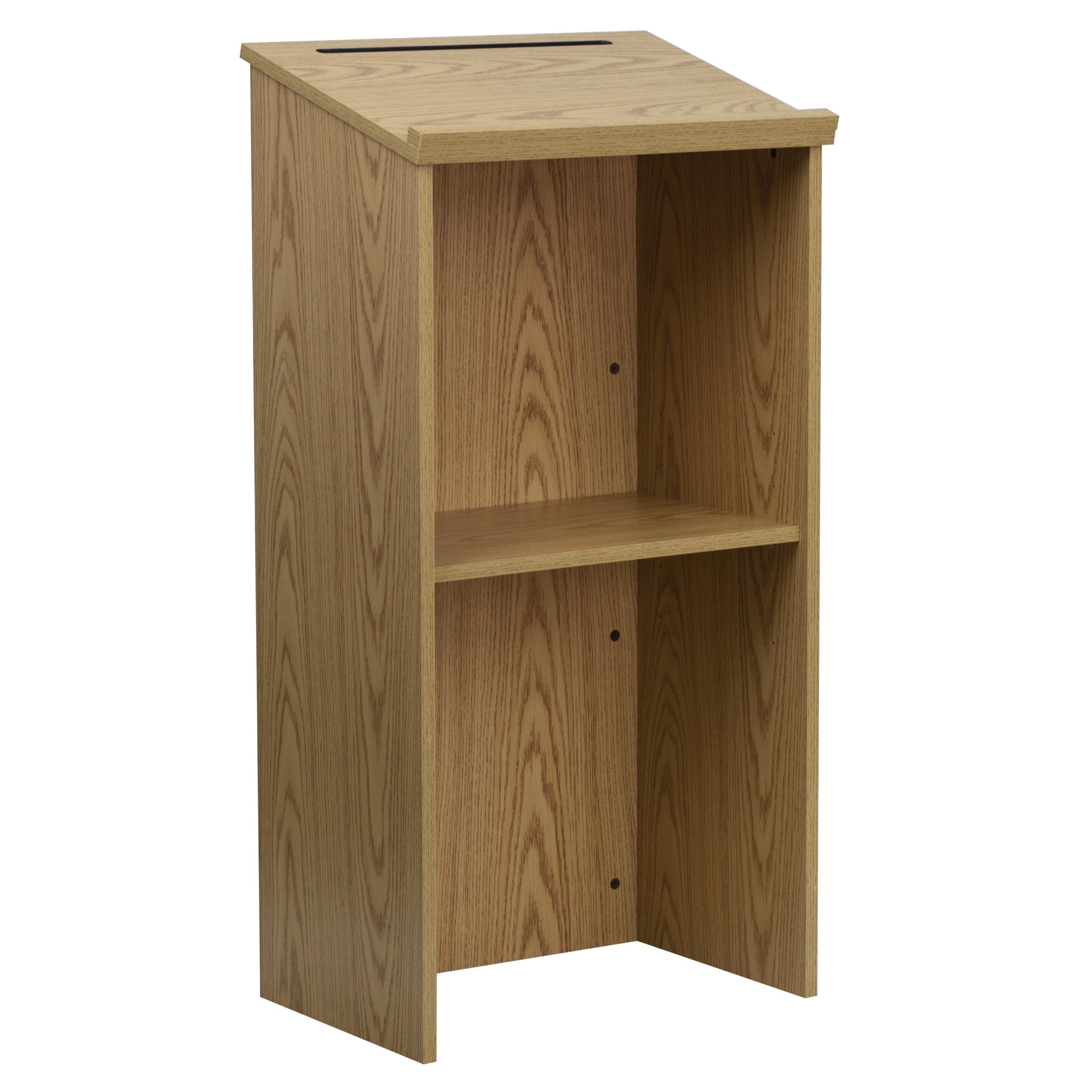 Flash Furniture Mysta Stand-Up Lectern in Oak