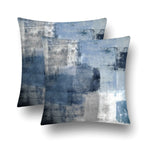 Chiinvent Blue Velvet Abstract Pillow Covers Set Of 2 Modern Accent Navy Gray Throw Pillow Cover Soft Elegant Decorative Couch C