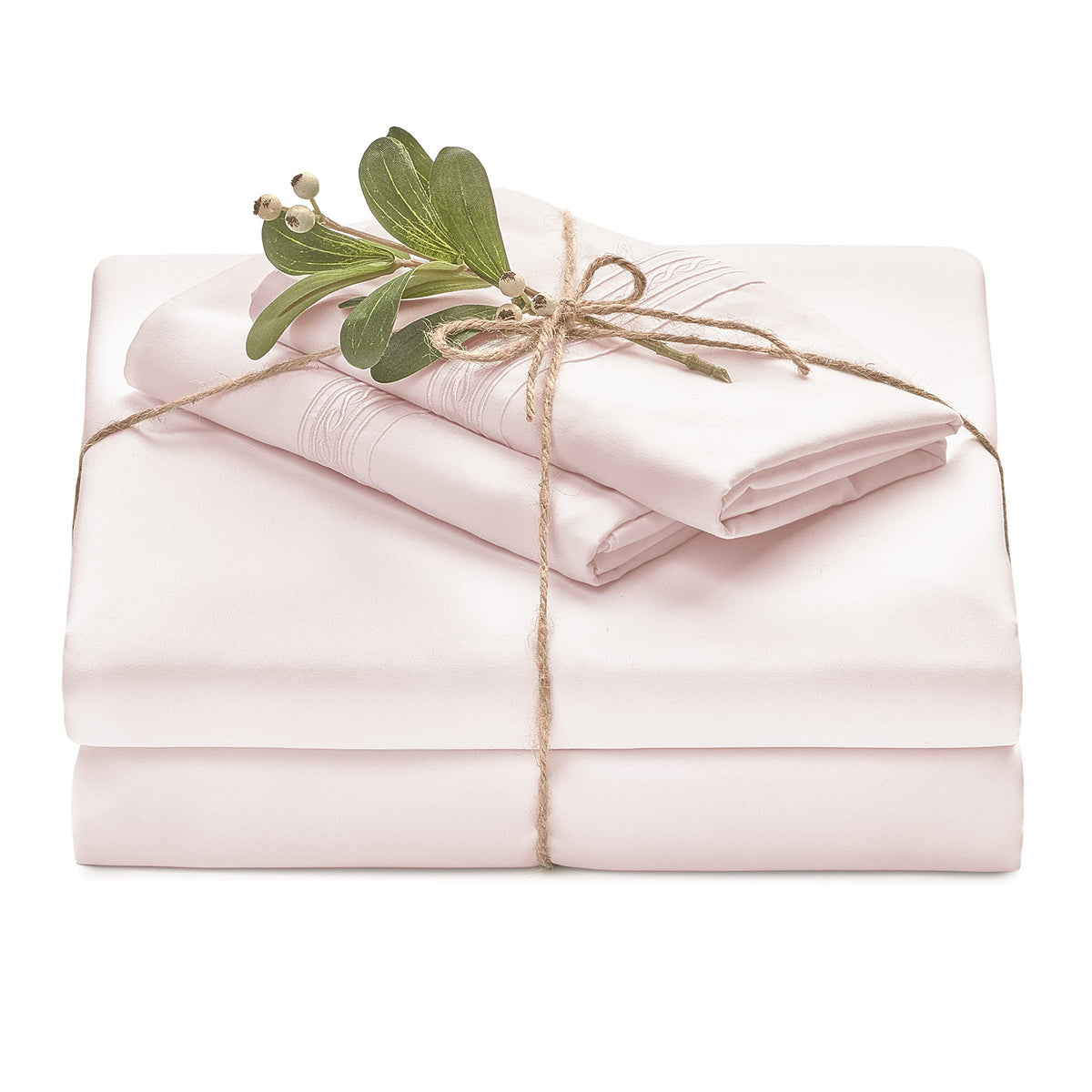 Chanasya Premium Soft Blush Pink Twin Bed Sheets Set 3-Piece - Percale Microfiber - Fitted Sheet Flat Sheet And Pillow Cases - D