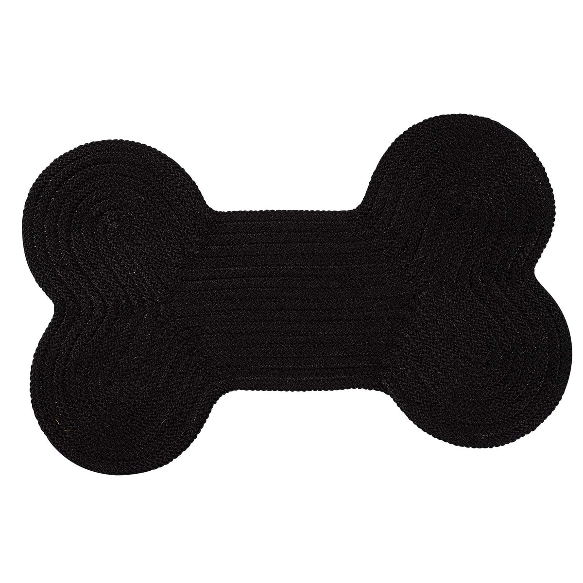 Dog Bone Solid Scatter Rug, 18 By 30-Inch, Black