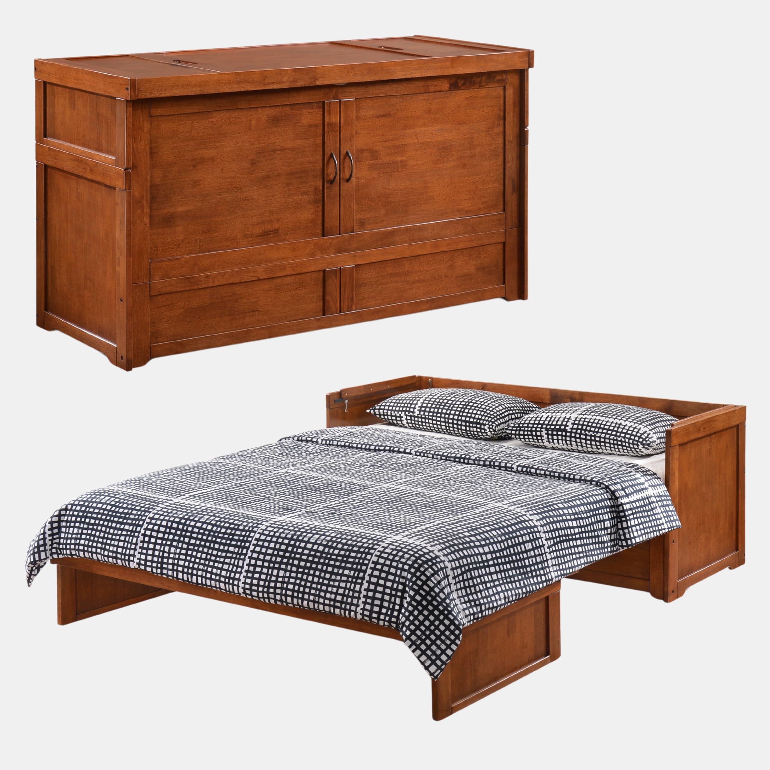 Night & Day Furniture Murphy Cube Cabinet Bed, Queen, Cherry