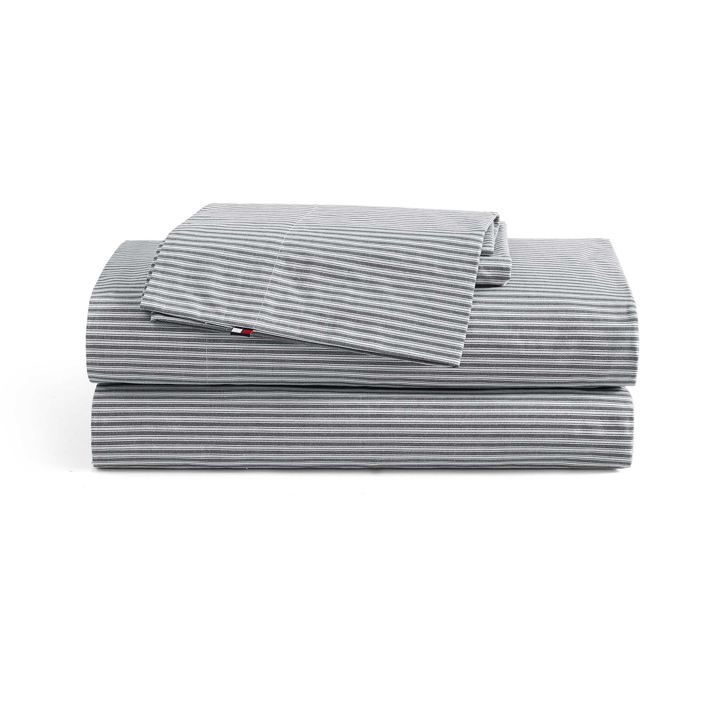 Tommy Hilfiger - King Size Sheets Set, Crisp & Tailored Cooling Sheets with a Smooth Cotton Percale Lightweight Feel - Bed Sheet
