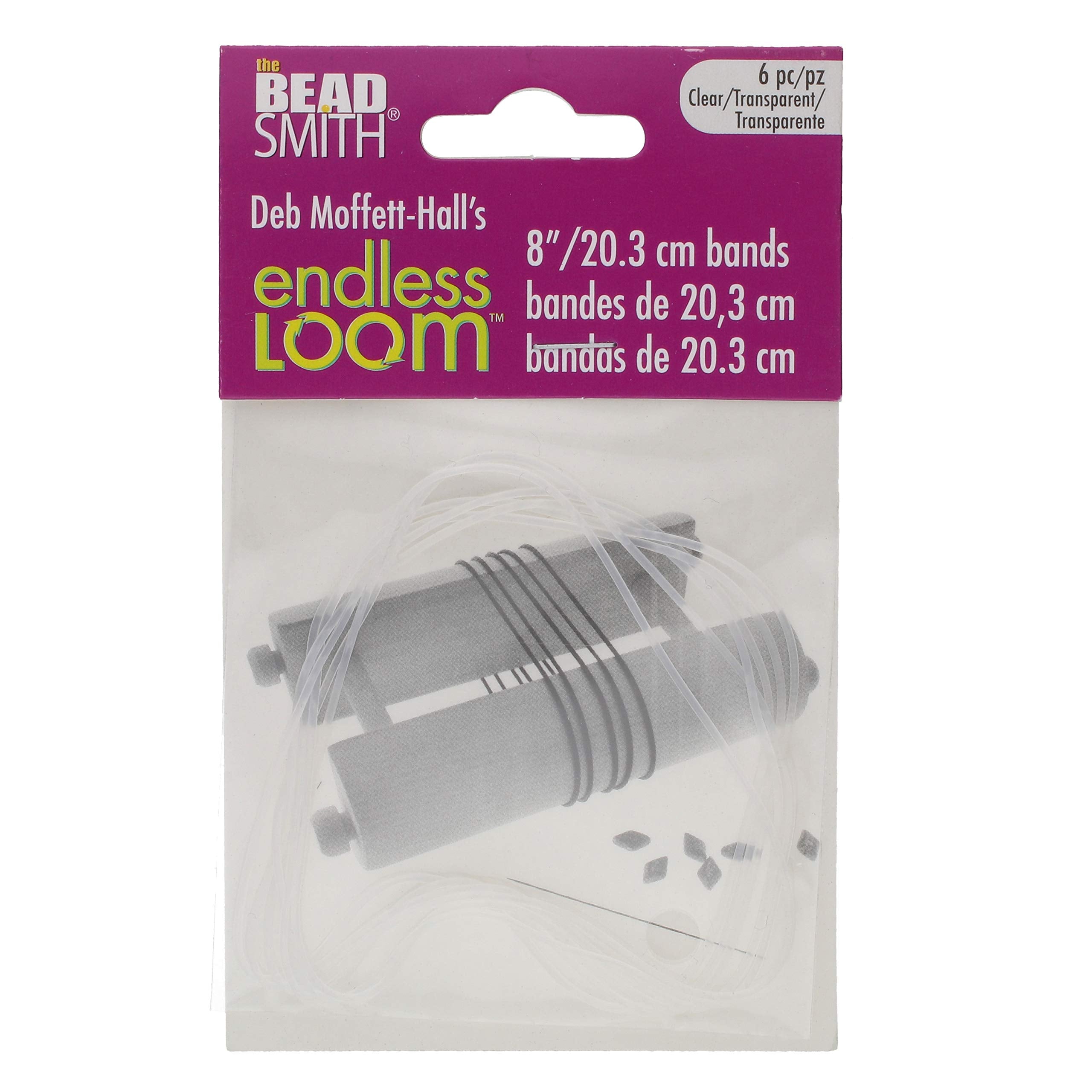 The Beadsmith Deb Moffett-Halls Endless Loom Bands, 8 Inches Diameter, Pack Of 6 Pieces, Clear Color, Use With The Endless Loom