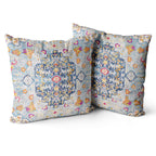 Snycler Boho Throw Pillow Covers 24X24 Inch Set Of 2 Burnt Blue Yellow Terracotta Rust Colored Throw Pillows Double Sided Boho H