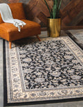 Unique Loom Sialk Hill Collection Area Rug - Washington (6 1 x 9 Rectangle Black/Gray)
