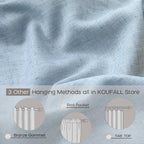 Koufall Light Blue Curtains For Bedroom Living Room 84 Inches Long,Sheer Linen Semi Light Filtering Back Tab Curtains 84 Inch Length 2 Panels Set