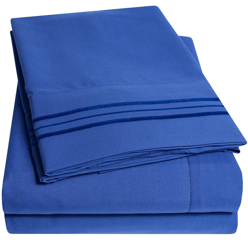 1500 Supreme Collection Full Sheet Sets Royal Blue - Luxury Hotel Bed Sheets And Pillowcase Set For Full Mattress - Extra Soft,