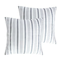 Levtex Home - Camden - Euro Shams (Set Of 2) - Quilt Back Stripe - Subtle Famhouse Stripe - Black And Cream - (26X26In.), No Ins