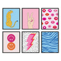 HAUS AND HUES Preppy Pictures for Wall - Set of 6 Pink Posters for Room Aesthetic, Dorm Posters for College Girls, Preppy Poster