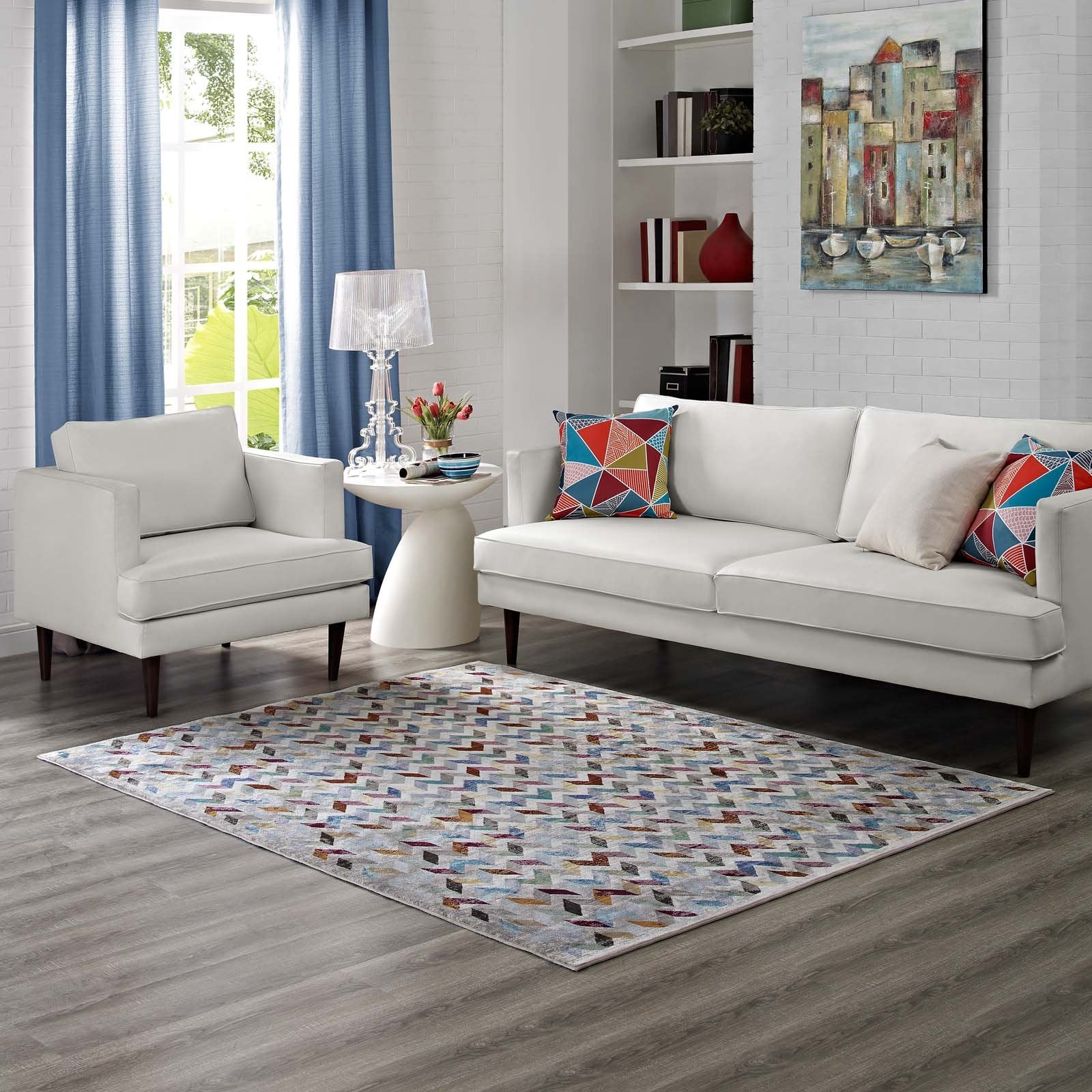 Modway Gemma Colorful Chevron Mosaic 4X6 Area Rug