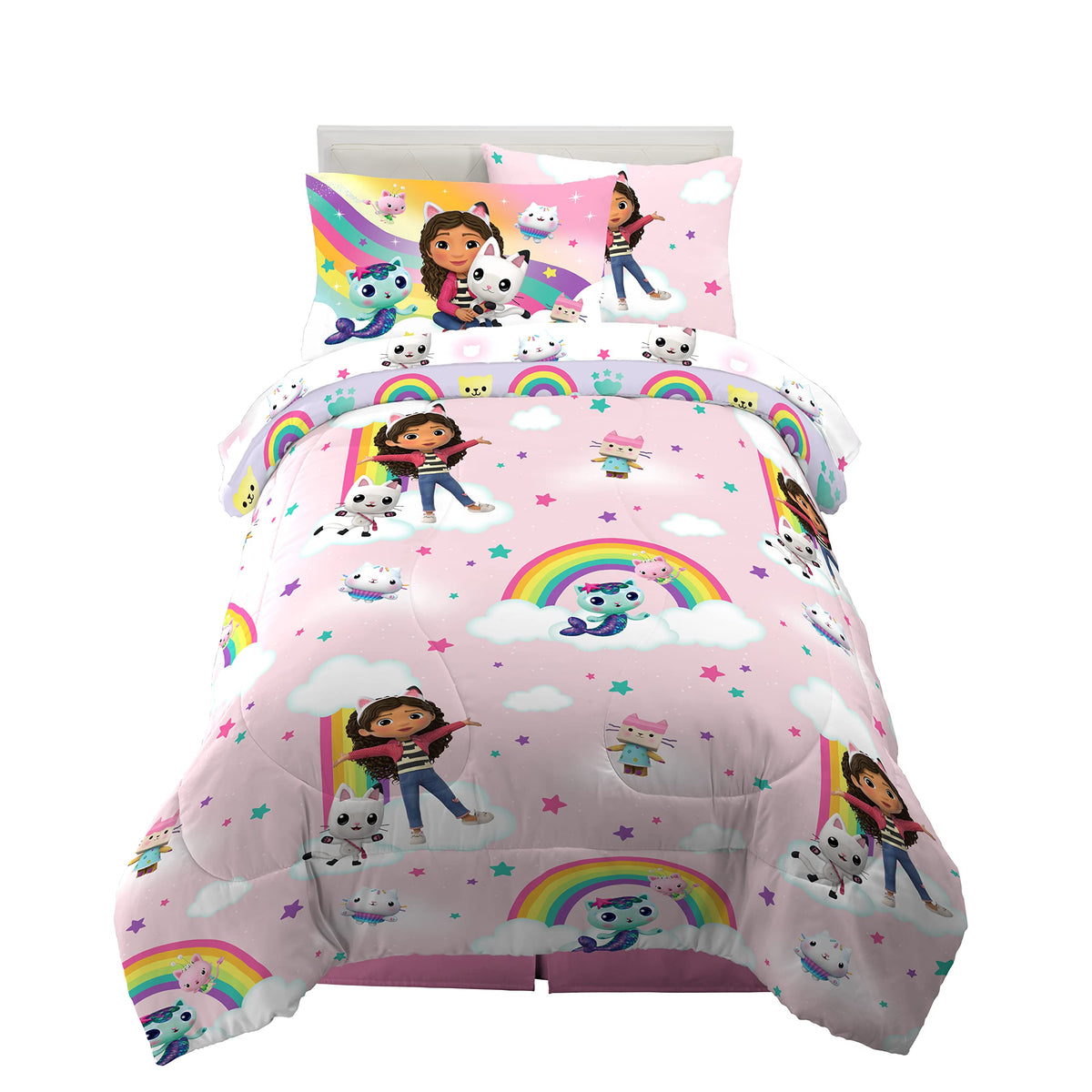 Franco Gabby'S Dollhouse Kids Bedding Super Soft Comforter And Sheet Set With Sham, 5 Piece Twin Size, (Officially Licensed Prod