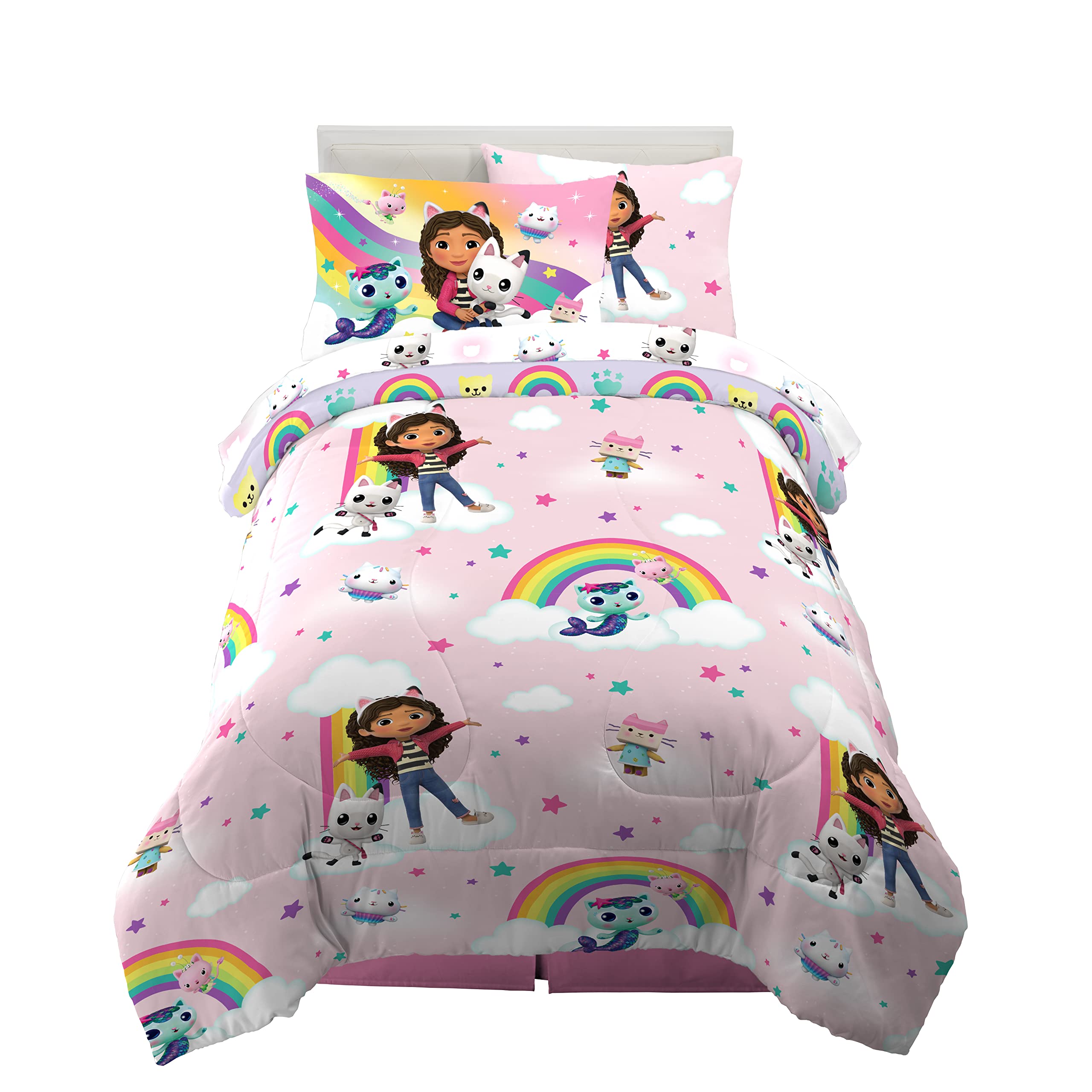 Franco Gabby'S Dollhouse Kids Bedding Super Soft Comforter And Sheet Set With Sham, 5 Piece Twin Size, (Officially Licensed Prod