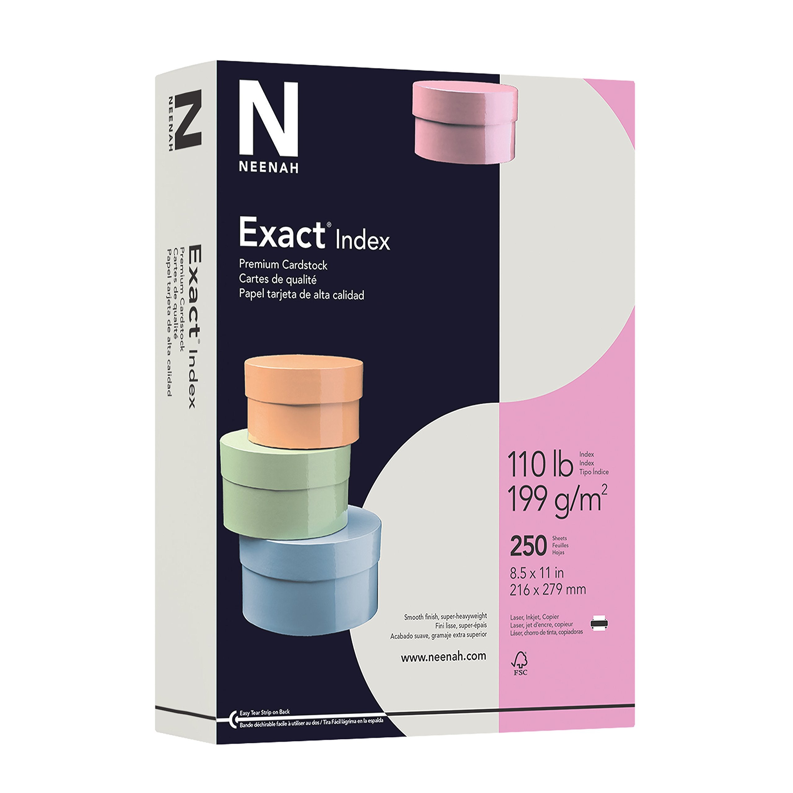 Wausau Exact Index Cardstock, 110 Lb, 8.5 X 11 Inch, Pastel Gray, 250 Sheets (48598)