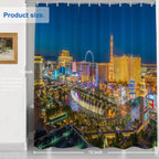 Shrahala Night Usa Skyline Decorative Shower Curtain, Las Vegas Nevada Skyline Shower Curtain For Shower Stall Bathtubs Bathroom