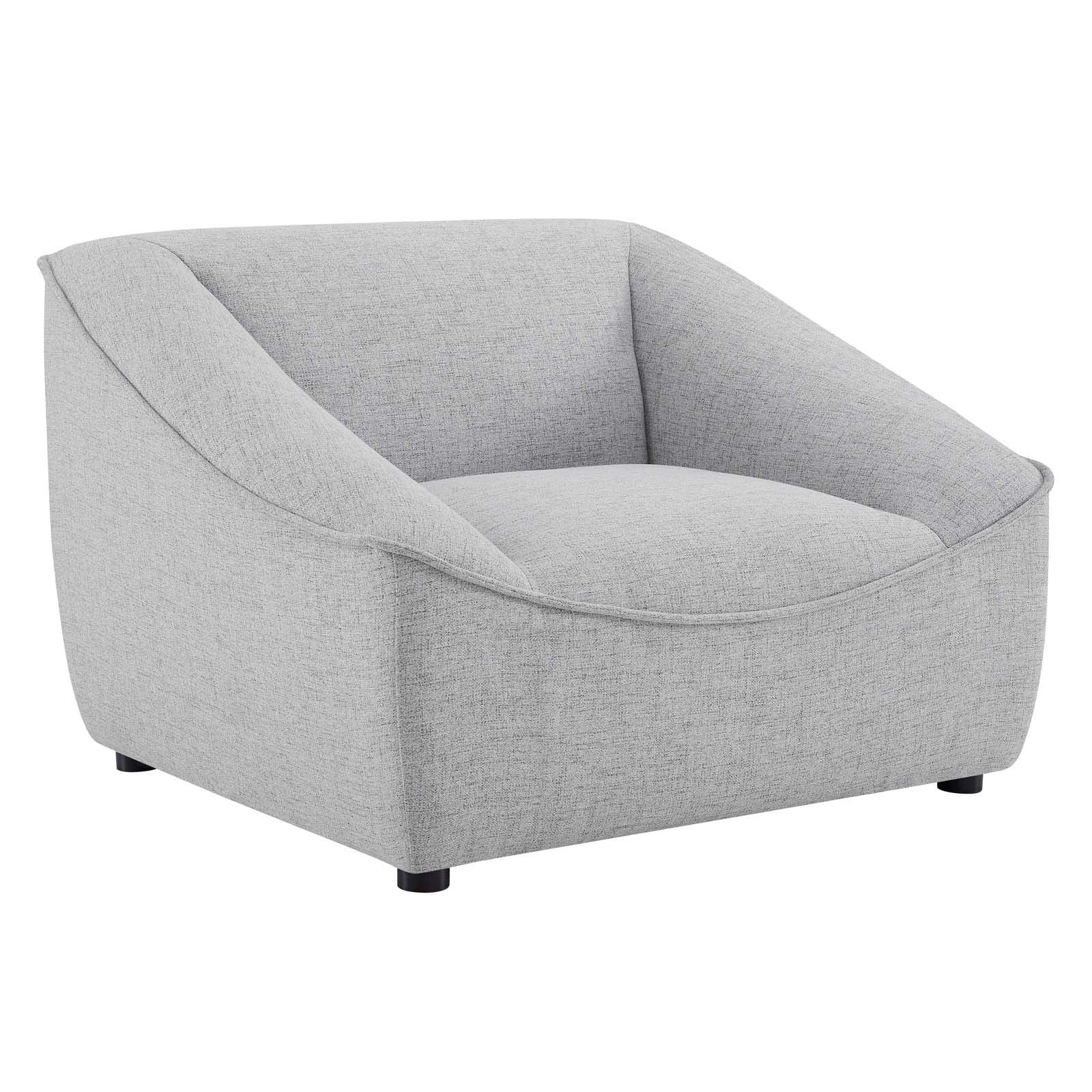 Modway Comprise Fabric Upholstered Sectional, Armchair, Light Gray