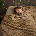 Newcosplay Super Soft Queen Blanket Brown Premium Silky Flannel Fleece 3D Clouds Stylish Jacquard Lightweight Bed Blanket All Se