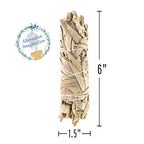 6'' White Sage Sticks - 2 Pack - Medium Smudge Incense Sticks For Spiritual Cleansing, Sage Smudge Kit Refills, Meditation, Witc