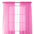 Elegant Comfort 2-Piece Sheer Panel with 2inch Rod Pocket - Window Curtains 40-inch Width X 84-inch Length, Hot Pink