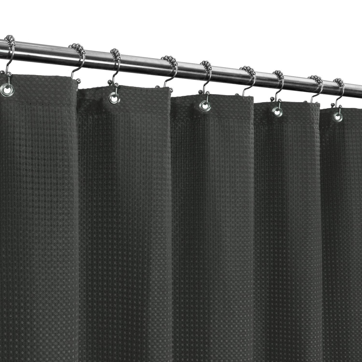 Barossa Design Waffle Weave Shower Curtain Hotel Luxury Spa, 230 Gsm Heavy Duty Fabric & No Blowing, Water Repellent And Machine