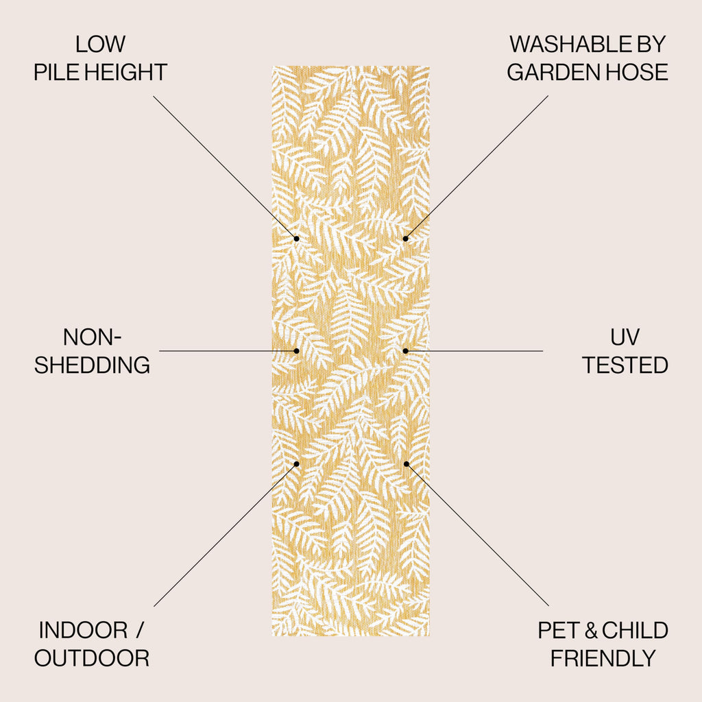 Jonathan Y Smb119C-210 Nevis Palm Frond Indoor Outdoor Area Rug, Coastal Casual Country & Floral Easy Cleaning,Bedroom,Kitchen,Backyard,Patio,Non Shedding, Yellow/Cream, 2 X 10